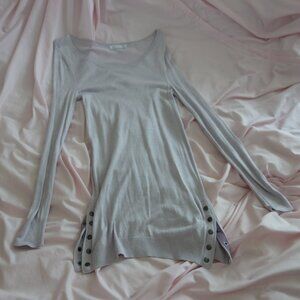 Reitmans Petite Lavender Snap Side Tunic Sweater